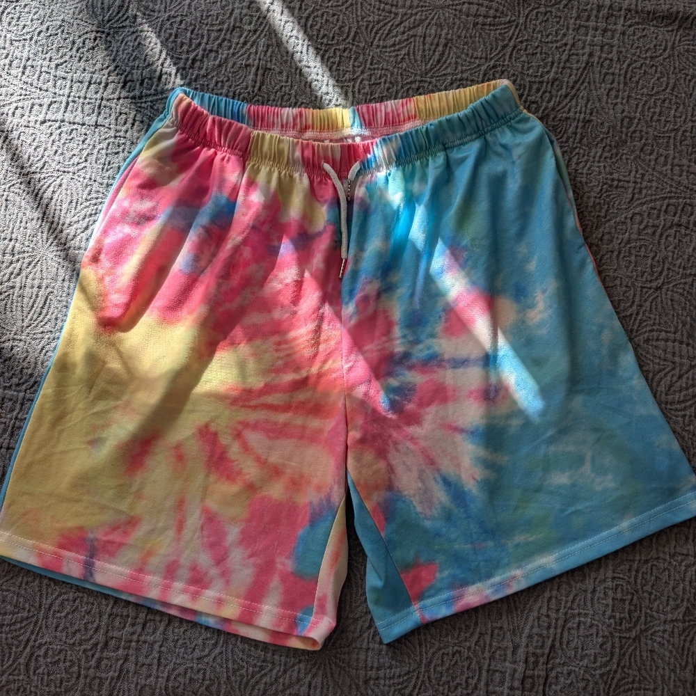 Multicolor Tie-Dye Athletic Shorts
